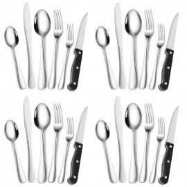 24-Piece Silverware Set with Steak Knives