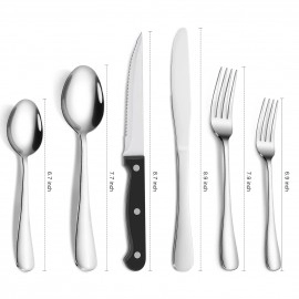 24-Piece Silverware Set with Steak Knives