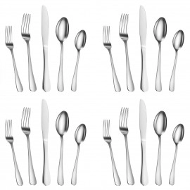 20 Piece Silverware Flatware Cutlery Set, Stainless Steel Utensils Service for 4