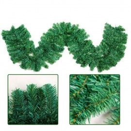 2.7M 160 Heads Green Rattan Christmas Garland