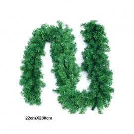 2.7M 160 Heads Green Rattan Christmas Garland