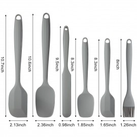 Silicone Spatula Set, 6 Pcs Utensil Set for Cooking Baking Heat Resistant